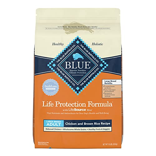 Blue Buffalo Life Protection Formula Natural Adult Large Breed Dry Dog Food, Chicken and Brown Rice 15-lb