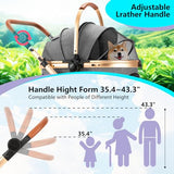 Ingborsa Pet Stroller, Dog Stroller for Medium Small Dog with Storage Basket Foldable Lightweight Dog Carrier Trolley.Basket can be Used Alone.（Gray）