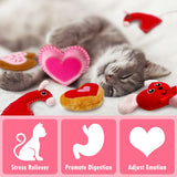 Lepawit 6 Pack Valentine's Day Cat Toys, Catnip Toys with Bells, Heart Shape Valentines Day Gifts for Indoor Cats & Kitten & Kitty