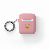 Cat Face AirPods Case — Cute Yellow Cat Keyring Cover for AirPods & AirPods Pro