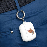 Cute Geometric Cat AirPods Case — Triangle Kitty AirPods/Pro Cover with Keyring