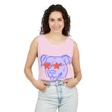 Purple Dog Graphic Tank Top — Cute Pup Illustration