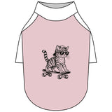 Pet Shirt — Cute Skateboarding Cat Raglan Tee for Dogs & Cats
