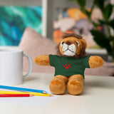 Plush Bear with Paw-Print Tee — Cute Gift for Kids & Pet Lovers