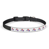 Red White & Blue Paw Print Clip-on Pet Collar