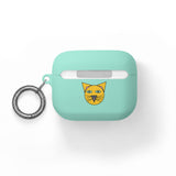 Cat Face AirPods Case — Cute Yellow Cat Keyring Cover for AirPods & AirPods Pro