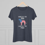 Women’s Patriotic Dog T-Shirt – American Flag Dog Graphic Tee
