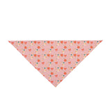 Christmas Pink Floral Pet Bandana – Festive Dog & Cat Accessory