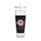 Doghnut Plastic Tumbler with Straw — Cute Donut Dog Drink Cup