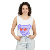 Purple Dog Graphic Tank Top — Cute Pup Illustration