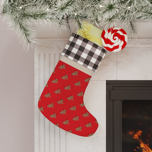 Christmas Stocking - Dog Cartoon Print