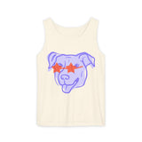 Purple Dog Graphic Tank Top — Cute Pup Illustration