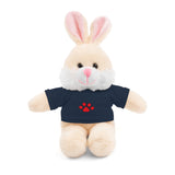 Plush Bear with Paw-Print Tee — Cute Gift for Kids & Pet Lovers