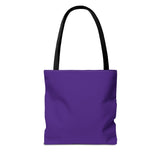 Cute Cat in Plant Tote Bag - Purple Floral Eco-Friendly Bag for Cat Lovers