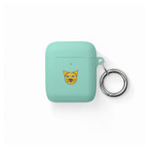 Cat Face AirPods Case — Cute Yellow Cat Keyring Cover for AirPods & AirPods Pro