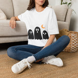 Ghost Friends T-Shirt — Cute Halloween Ghosts with Crescent Moon