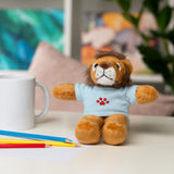 Plush Bear with Paw-Print Tee — Cute Gift for Kids & Pet Lovers
