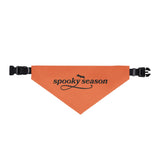 Spooky Season Clip-On Pet Bandana — Orange Halloween Dog & Cat Collar Accessory