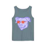 Purple Dog Graphic Tank Top — Cute Pup Illustration
