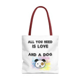 Dog Lover Tote Bag - "All You Need Is Love And A Dog"