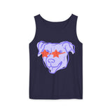 Purple Dog Graphic Tank Top — Cute Pup Illustration