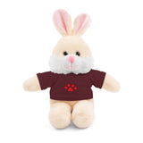 Plush Bear with Paw-Print Tee — Cute Gift for Kids & Pet Lovers
