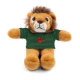 Plush Bear with Paw-Print Tee — Cute Gift for Kids & Pet Lovers