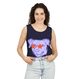 Purple Dog Graphic Tank Top — Cute Pup Illustration