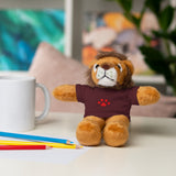 Plush Bear with Paw-Print Tee — Cute Gift for Kids & Pet Lovers
