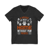 Pet Lovers Paw Print V-Neck Tee