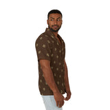 Men's Hawaiian Camp Shirt — Leaf Print AOP Tropical Button-Up
