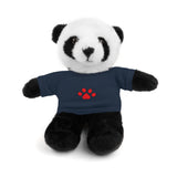 Plush Bear with Paw-Print Tee — Cute Gift for Kids & Pet Lovers