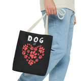 Dog Love Tote Bag - Cute Pet Paw Print Design