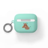 Cute Geometric Cat AirPods Case — Triangle Kitty AirPods/Pro Cover with Keyring