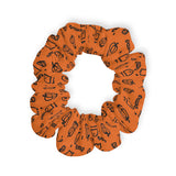 Halloween Orange Pumpkin Pattern Scrunchie — Cute Spooky Hair Accessory