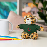 Plush Bear with Paw-Print Tee — Cute Gift for Kids & Pet Lovers