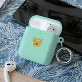 Cat Face AirPods Case — Cute Yellow Cat Keyring Cover for AirPods & AirPods Pro