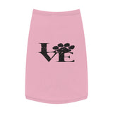Pet Tank Top — "LOVE" Paw Print Dog Shirt (Grey)