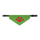 Red Pawprint Bandana Collar — Pet Bandana