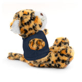 Plush Bear with Paw-Print Tee — Cute Gift for Kids & Pet Lovers