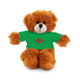 Plush Bear with Paw-Print Tee — Cute Gift for Kids & Pet Lovers