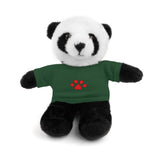 Plush Bear with Paw-Print Tee — Cute Gift for Kids & Pet Lovers