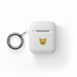 Cat Face AirPods Case — Cute Yellow Cat Keyring Cover for AirPods & AirPods Pro