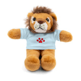 Plush Bear with Paw-Print Tee — Cute Gift for Kids & Pet Lovers