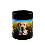 Mug - Dog in Tie Pet Lover Black Coffee Cup Gift