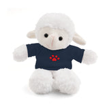 Plush Bear with Paw-Print Tee — Cute Gift for Kids & Pet Lovers