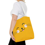 Cute Cat Face Tote Bag - Yellow Pet Lover's Shopping Bag