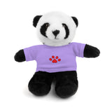 Plush Bear with Paw-Print Tee — Cute Gift for Kids & Pet Lovers