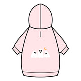 Halloween Ghost Pet Hoodie with Collar Hole — Cute Ghost Trio & Moon
