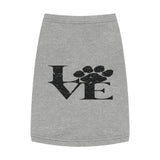Pet Tank Top — "LOVE" Paw Print Dog Shirt (Grey)